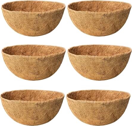 Unbranded Coco Liners for Round Hanging Baskets 14-Inch (6-Pack)