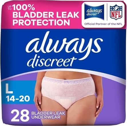 Always Discreet Maximum Absorbency Underwear, Size Large, 28 Count
