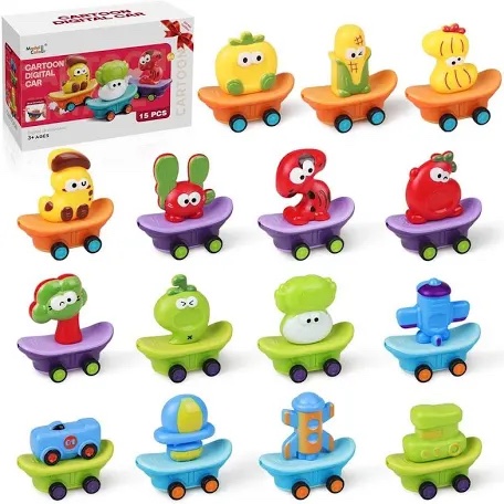 Model Colour Cartoon Digital Car 15-Piece Skateboard Set