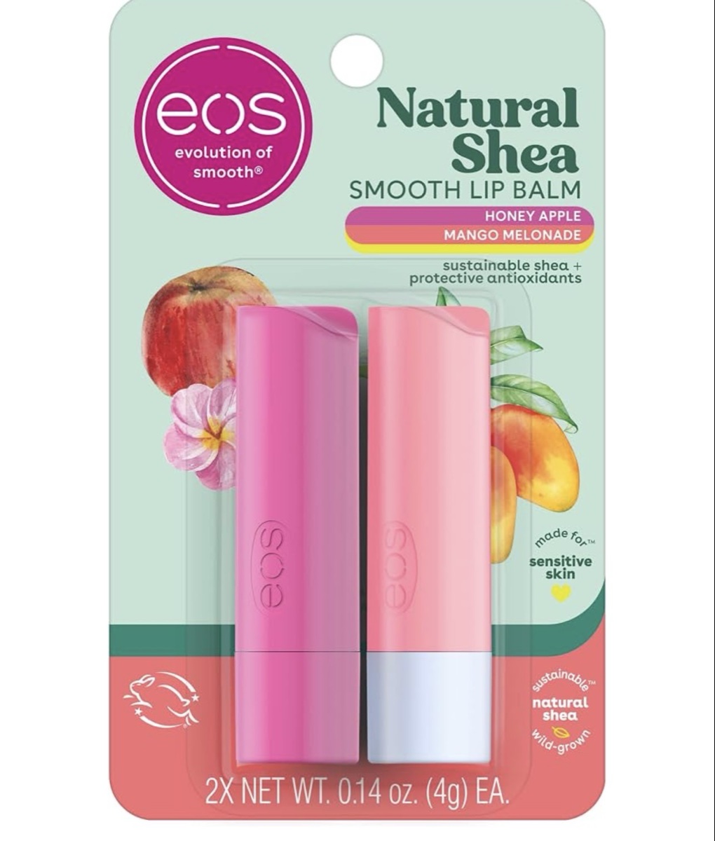eos Natural Shea Smooth Lip Balm, Honey Apple 2-Pack