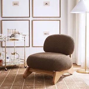 Wren Upholstered Accent Chair with Solid Wood Frame