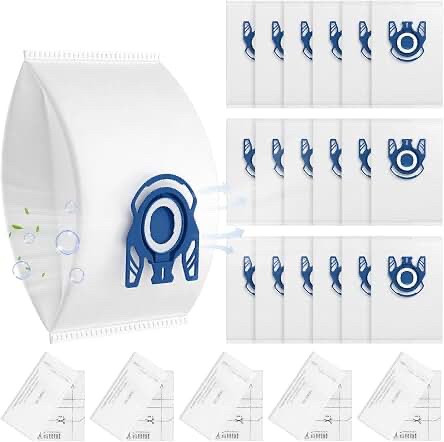 Lebenswürze 20-Pack Vacuum Bags & 5 Filters for Miele GN 3D Airclean