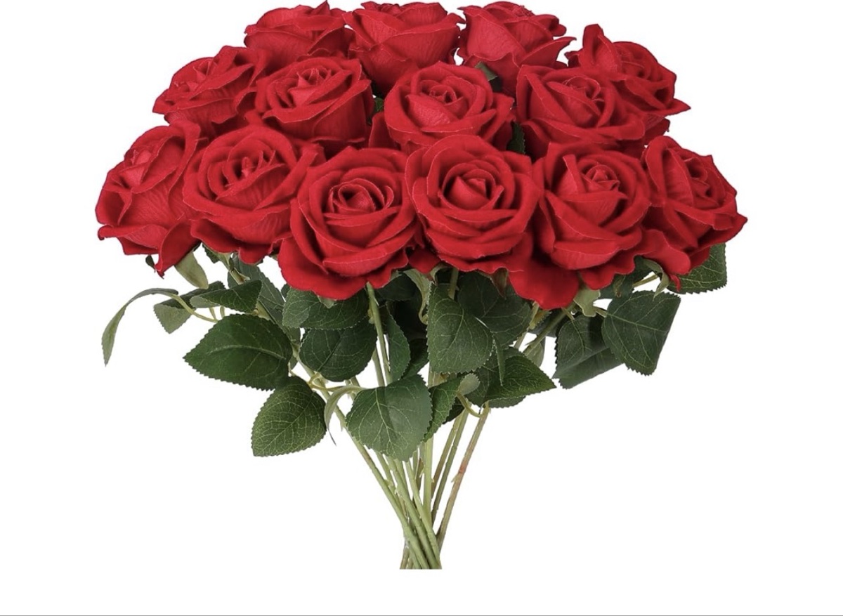 Yastouay Artificial Flower Decor (Rose Red)