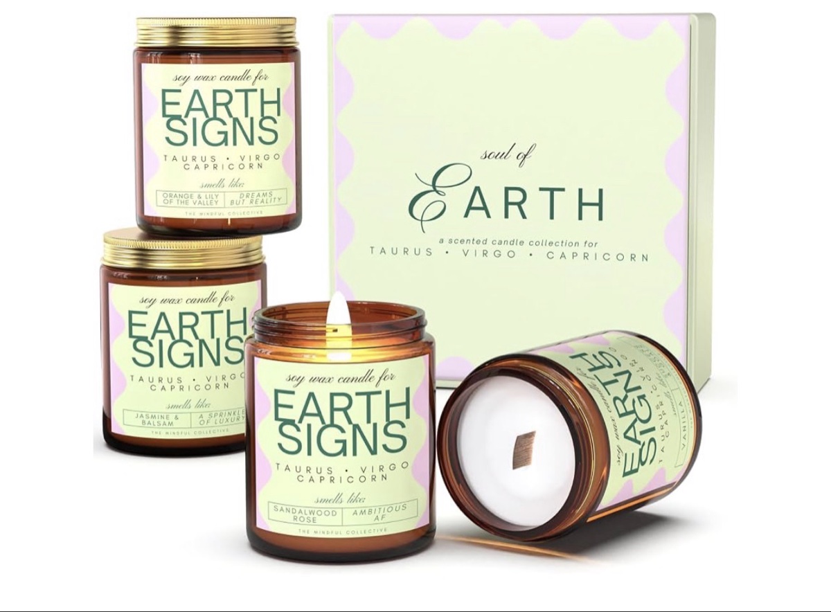 Soul of Earth Scented Candle Collection for Taurus, Virgo, and Capricorn