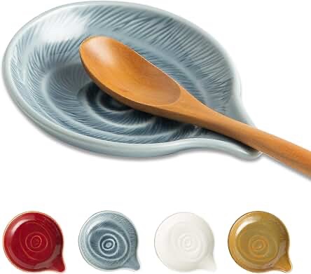 3 Piece Spiral Design Ceramic Spoon Holder