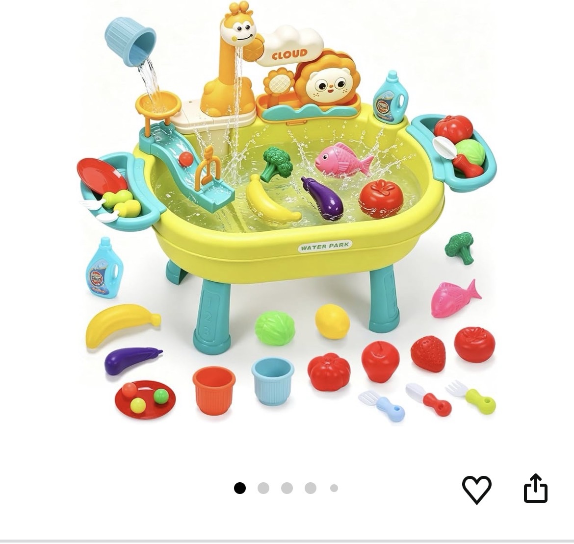 Vegetable Washing Basin Toy Play Set
