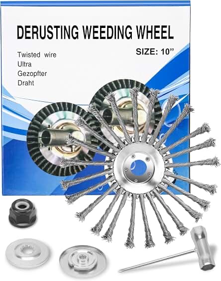 Wire Wheel Derusting Tool 10 Inch Twisted Wire Garden Tool
