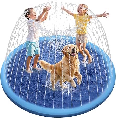 RAXURT Splash Pad 67-inch Children's Summer Water Play Mat