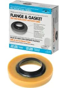 Black Swan Professional Series Wax Toilet Bowl Gasket with Plastic Flange and Brass Bolt Kit 2 count