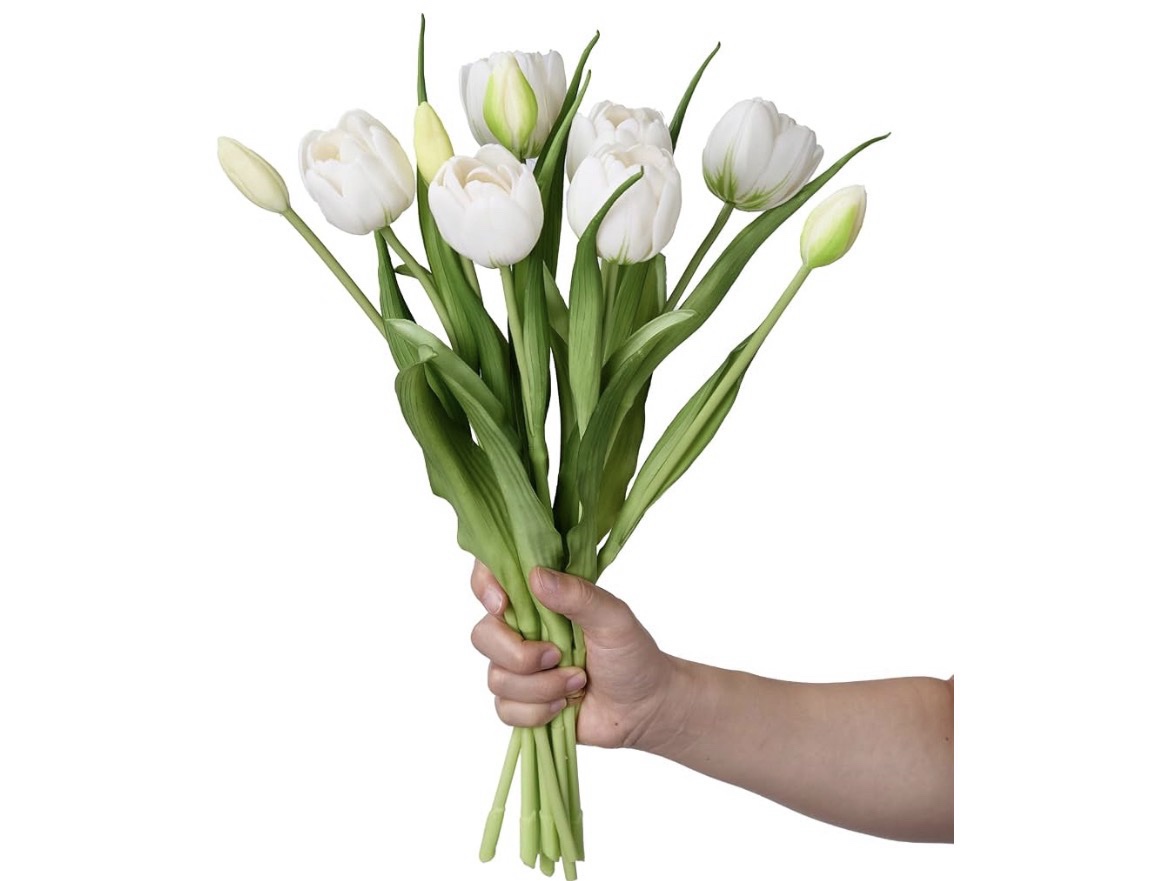 10 Pcs Green Artificial Tulips Real Touch Soft Feel Flowers