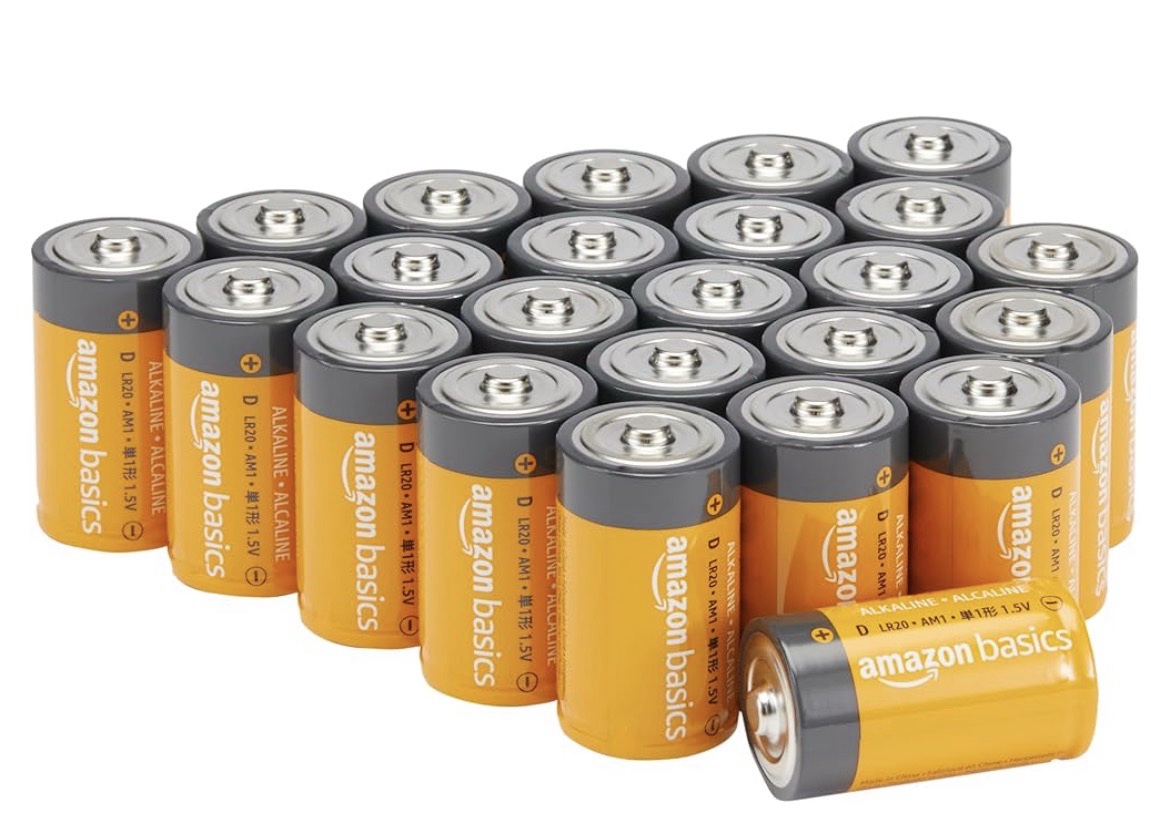 Amazon Basics D Cell Everyday Alkaline Batteries (24-Pack)