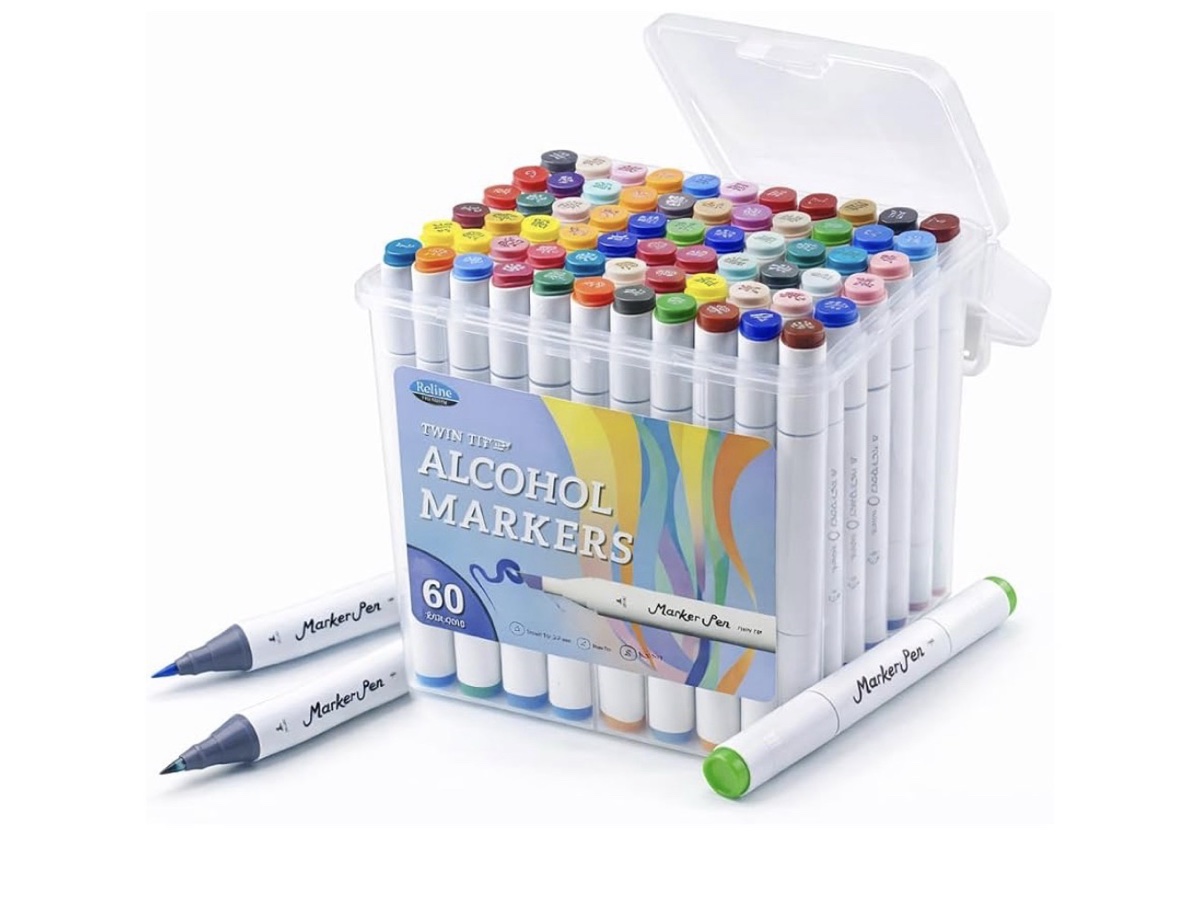 XIED 60 Count Twin Alcohol Markers Set