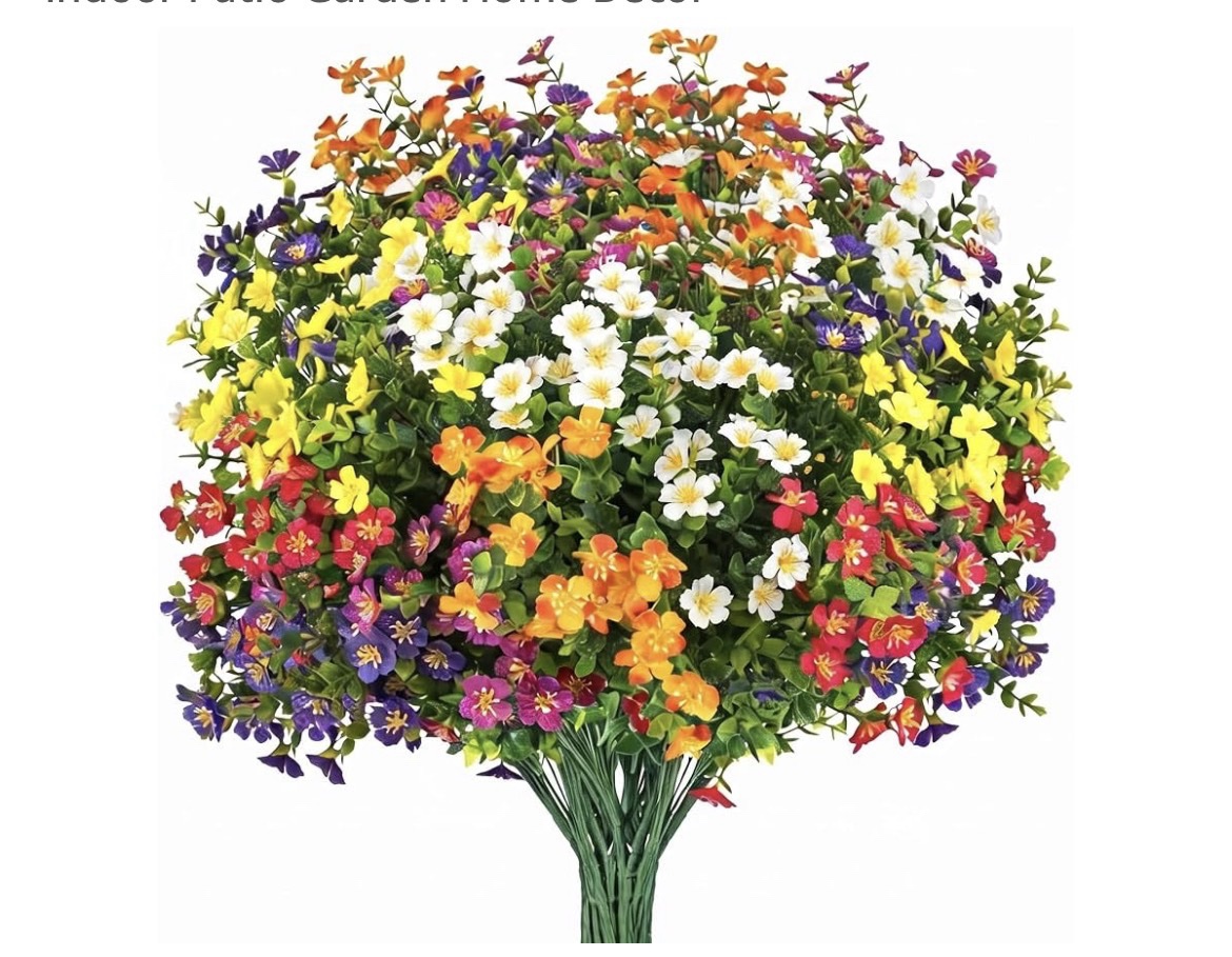 CLEANGOR Artificial Flowers (Yellow+Green+White)