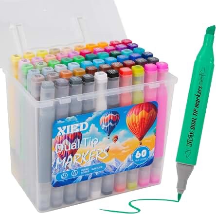 XIEED Twin Markers 60 True Colors Set