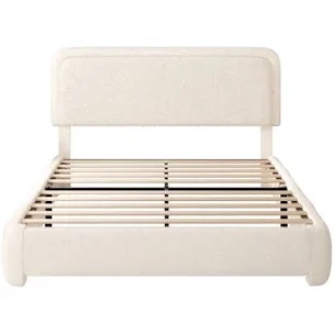 Solomon Queen Size Headboard in Beige Boucle (Box 1 of 2)