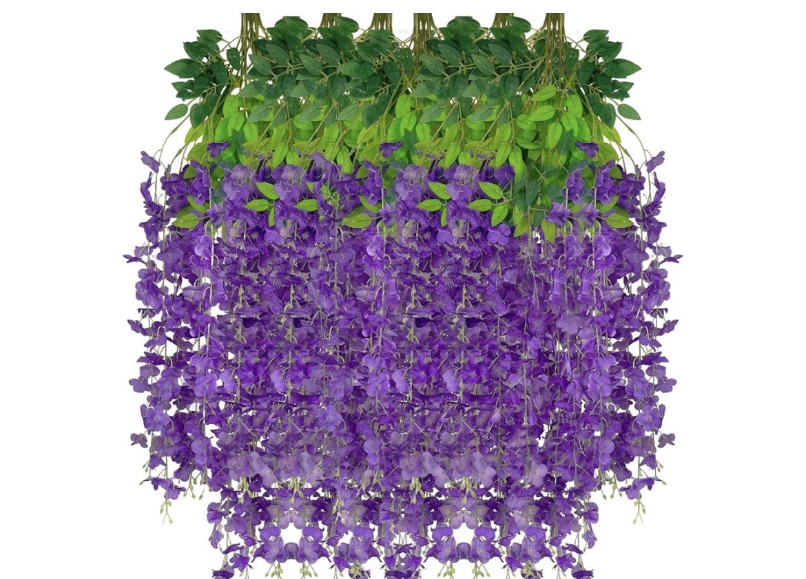 PNNGUGAG Artificial Purple Wisteria Flowers