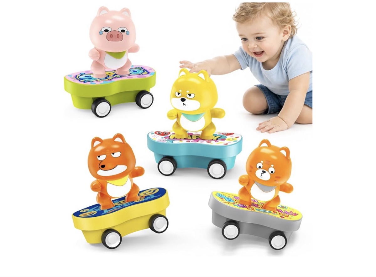 Cartoon Digital Car Roller Skating Toy item not identical to stock photo.