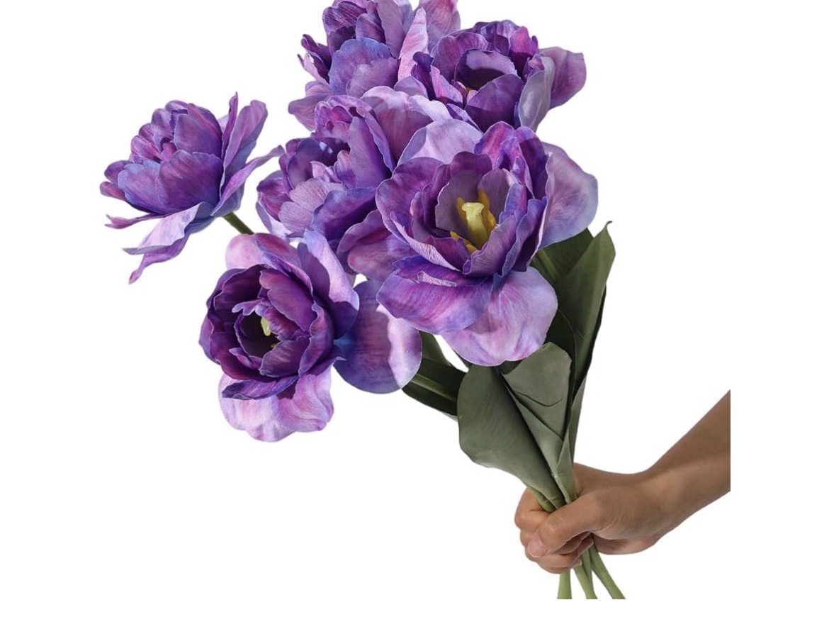 Artificial Purple Flower Bouquet/Stem