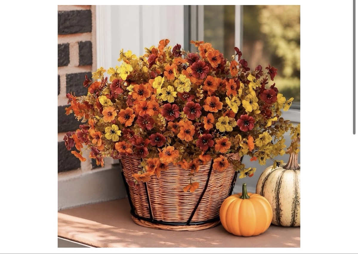 TNQMN Artificial Flowers (Orange Yellow Red)