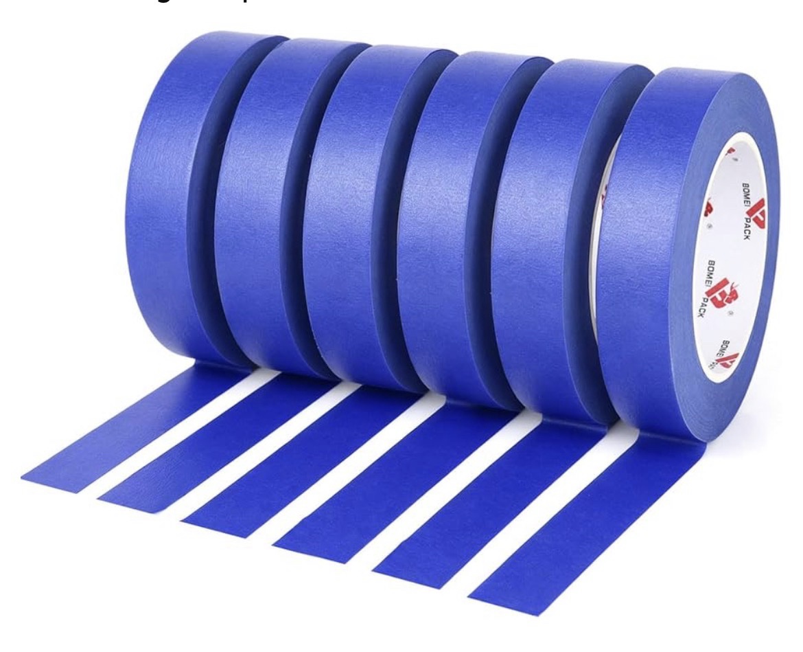 Spartan Industrial 1-inch x 60-yard Blue Masking Tape - 6 Pack
