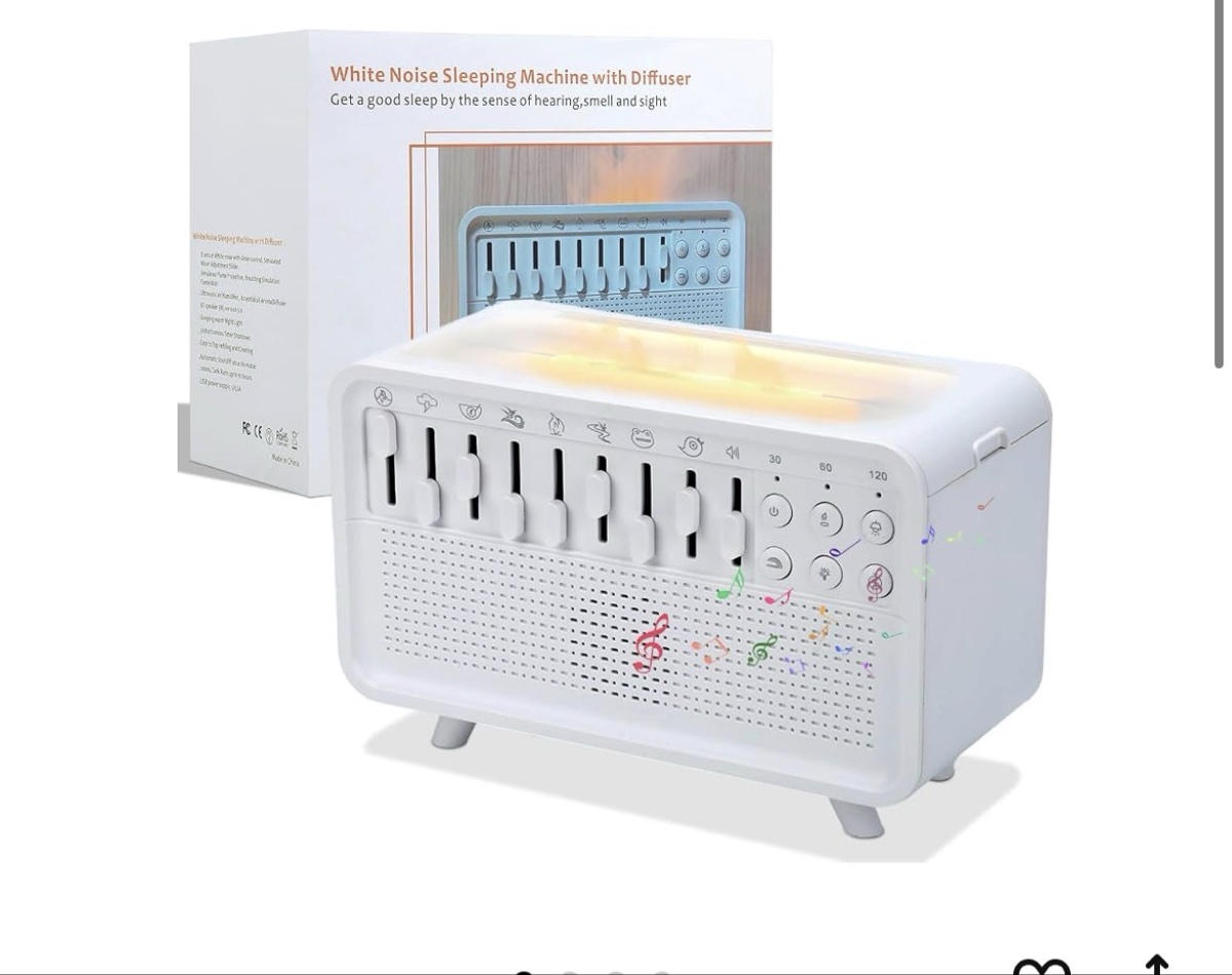 White Noise Sleeping Machine with Diffuser - LED Aroma Humidifier Night Light