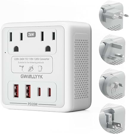 GWINLLYYK 2000W 220V to 110V Travel Power Converter