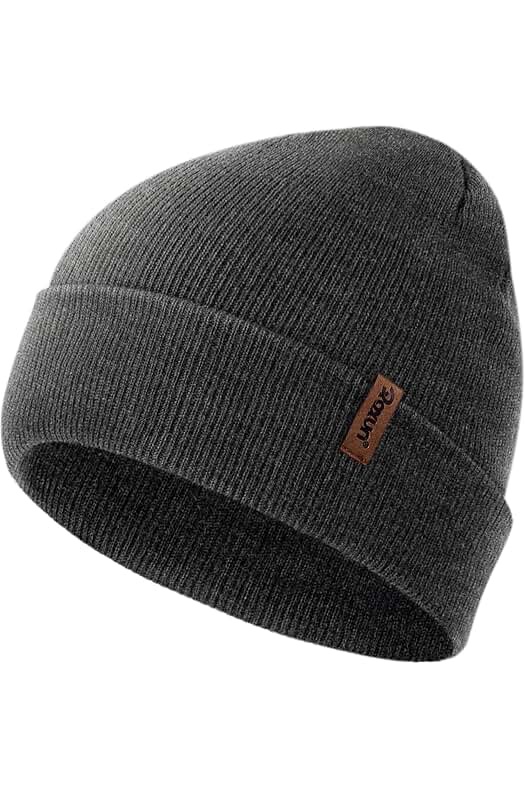 ROXUN Beanie for Men/Women Winter Hat Soft Warm Unisex Skull Stocking Cap | cuffed beanie,stretch-knit fit ,suits daily wear,hiking, skiing cycling, Dark Gray at Amazon Men’s Clothing store