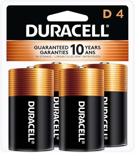 Duracell Coppertop D Alkaline Batteries, 4-Pack