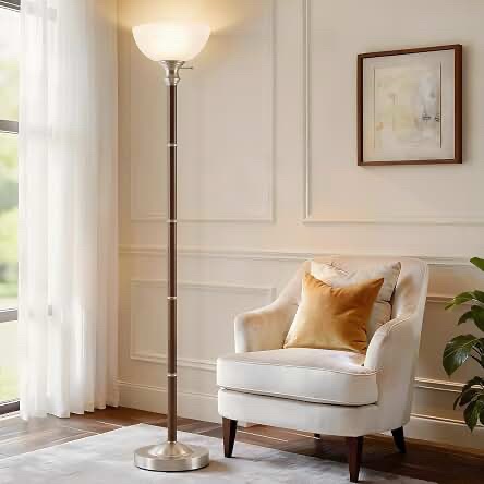 EJIAXIN Wood Floor Lamp (Wood+Brass+Glass Variant)