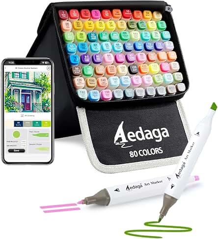 Aedaga Acrylic Marker 80-Piece Set