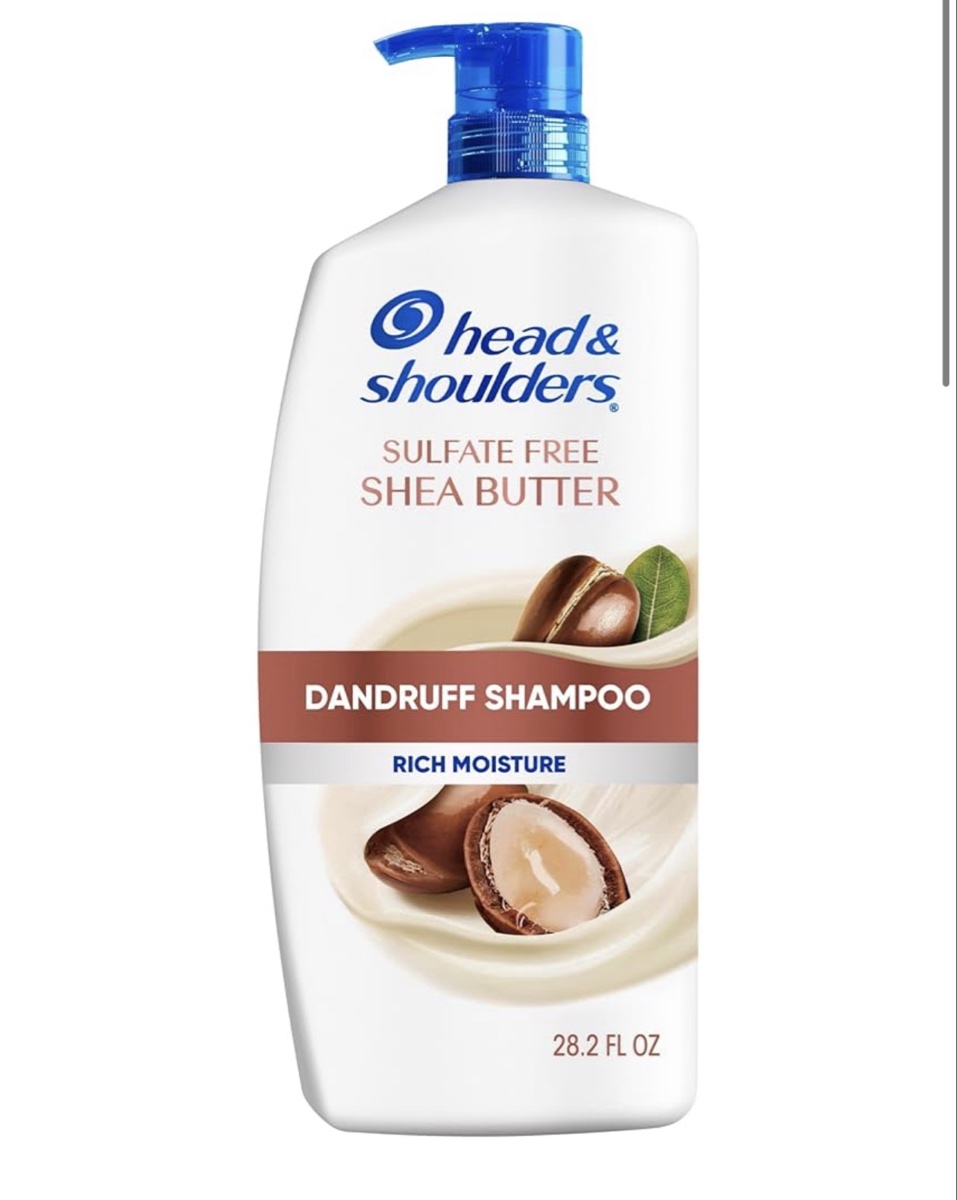 Head & Shoulders Sulfate Free Shea Butter Anti-Dandruff Shampoo for Curly + Coily Hair, 28.2 Fl Oz