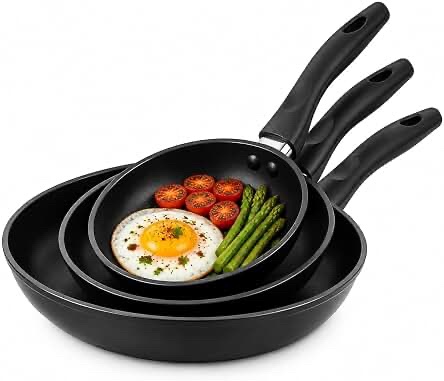 KJSLICT 3-Piece Nonstick Frying Pan Set 24cm/28cm/32cm