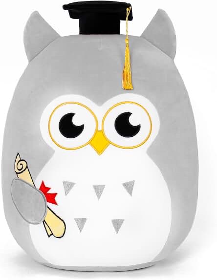 OurHonor Graduation Themed Animal Plush Toy Set (Gray)