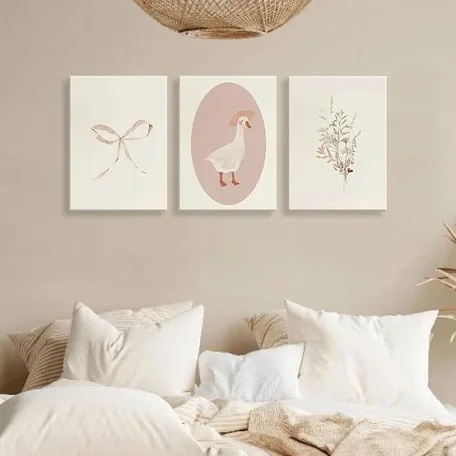 3-Piece Girls Nursery Canvas Wall Art Home Decoration (12x16in)