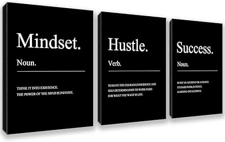 Unbranded Canvas Wall Art - Success Definition 3-Piece Set
