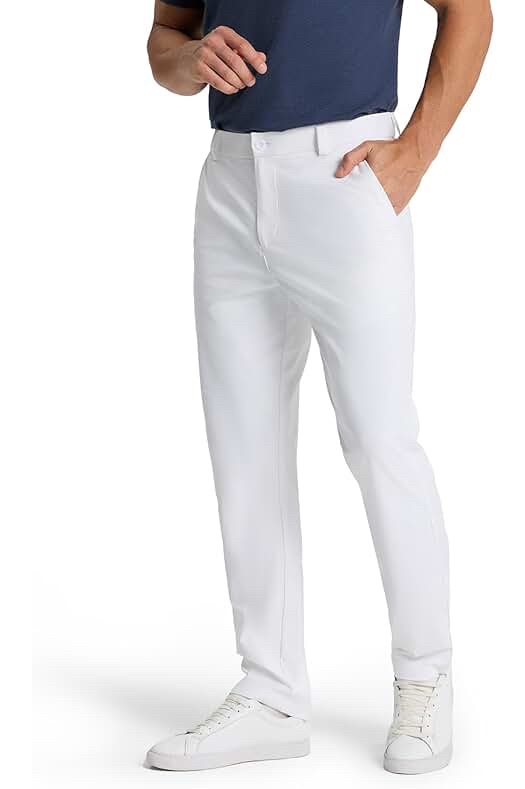 SNOWTEN Mens Pro Dress Pants White 32W x 30L