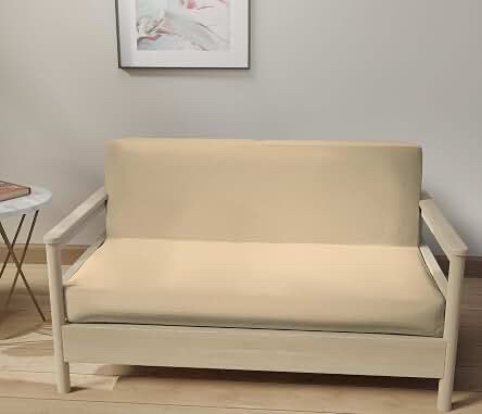 Lane Linen Armless Futon Cover - Pearl Ivory, 54" x 75"