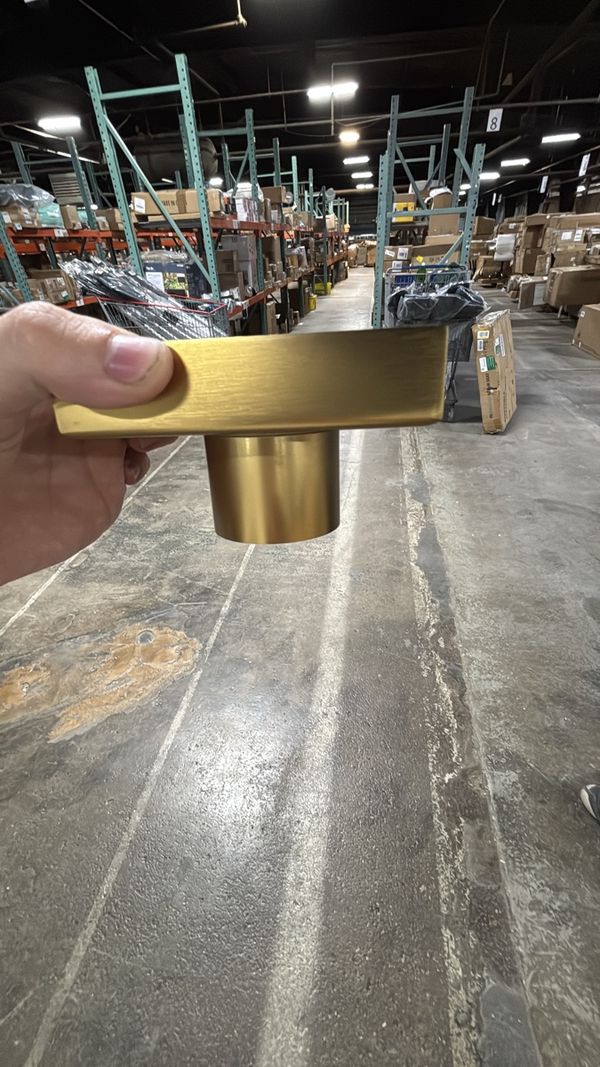 Square Gold Brushed Metal Flush Mount Light Fixture Canopy or Base
