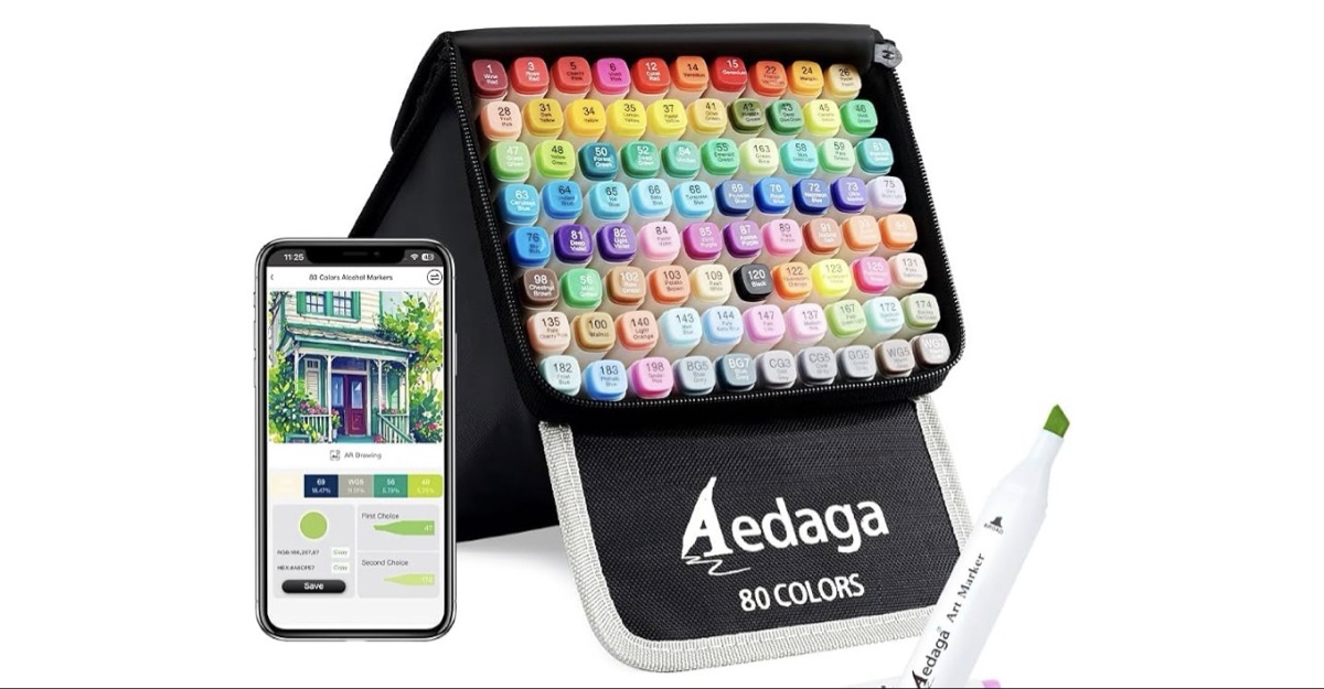 Aedaga Acrylic Marker 80 Piece Set in Carrying Case
