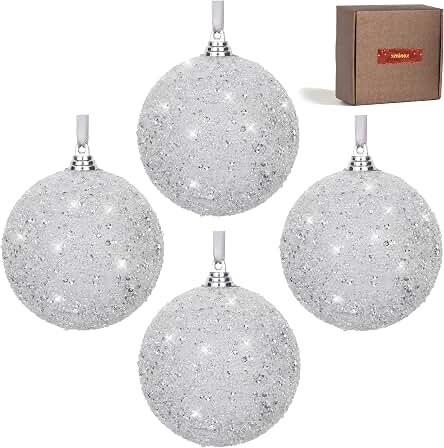 xmino% Beaded Ball Ornament (Moonlit Silver)