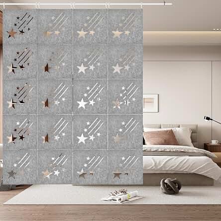 Mossfelting Acoustic PET Felt Room Divider - Star-Gray