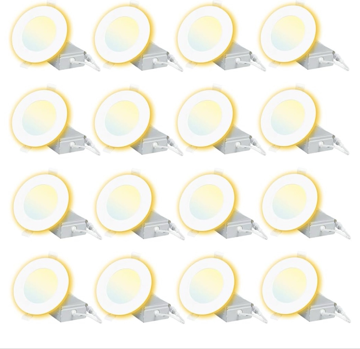EOSMILE 4-inch LED Recessed Light with Night Light, 16-Pack