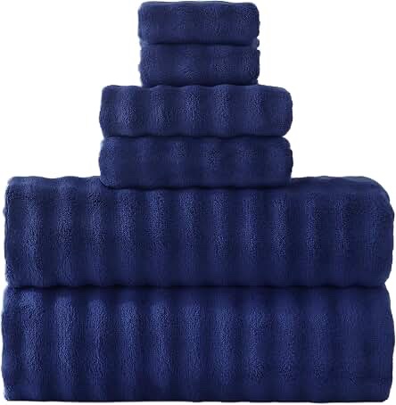 FITFINE Bath Sheets Navy Blue, Pack of 6