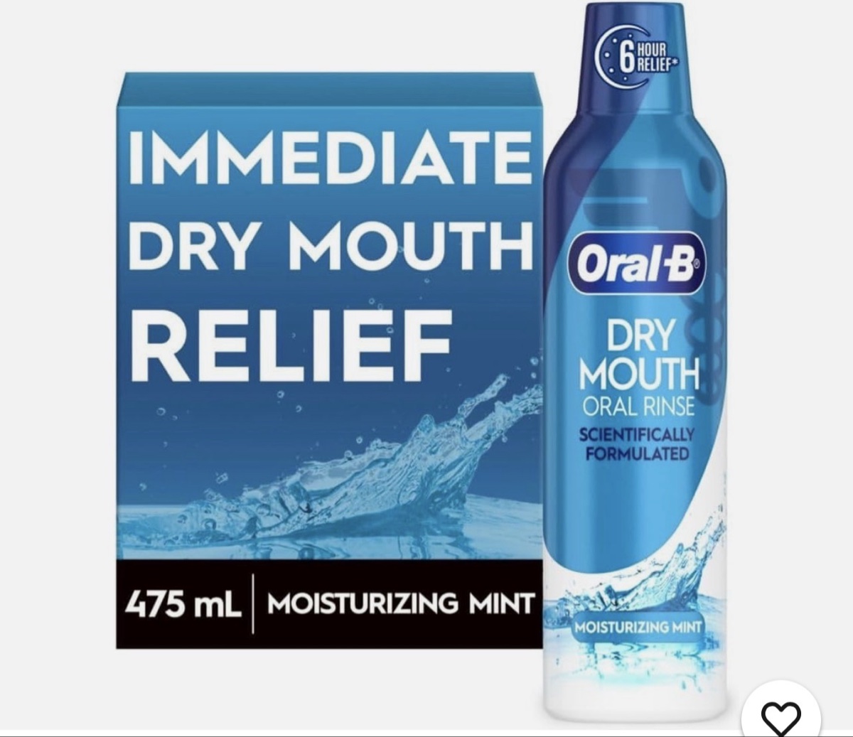 Oral-B Dry Mouth Oral Rinse, Moisturizing Mint, 475 mL (16 fl oz)