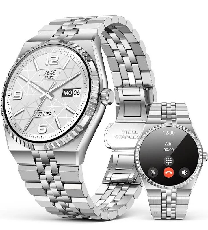 New SOUYIE Smart Watch with Silver Tone Jubilee-Style Bracelet