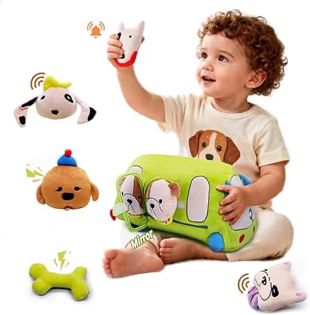 BizyKoad Montessori Toys with Stuffed Puppies