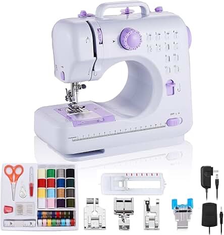 Stoigeld 505R Portable Sewing Machine, Blue & White