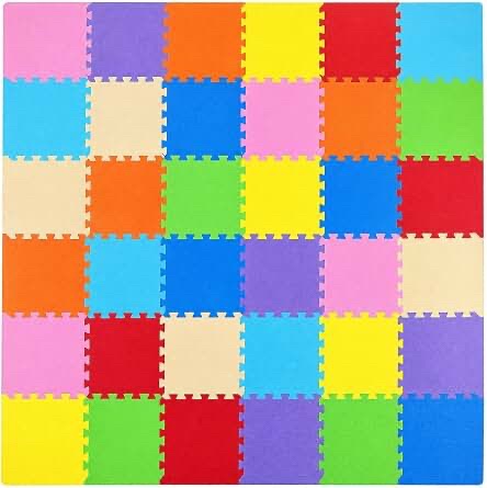 Amazon.com: meiqicool Foam Play Mat Thick Soft EVA Interlocking Foam Floor Mats Children Yoga Exercise Multi Jigsaw Puzzle Blocking Board Kids Playmats Play 18 Piece AL : Toys & Games