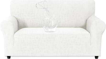 YSTELLAA Waterproof Sofa Slipcover - 2 Seater Sofa, Beige White