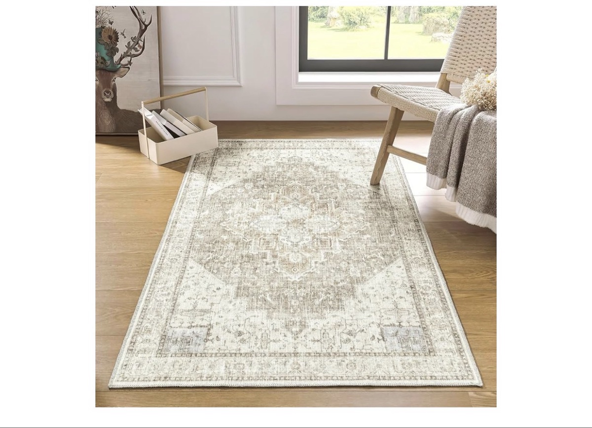 BILEHOME 3x5 Rug Brown with Terracotta Pattern